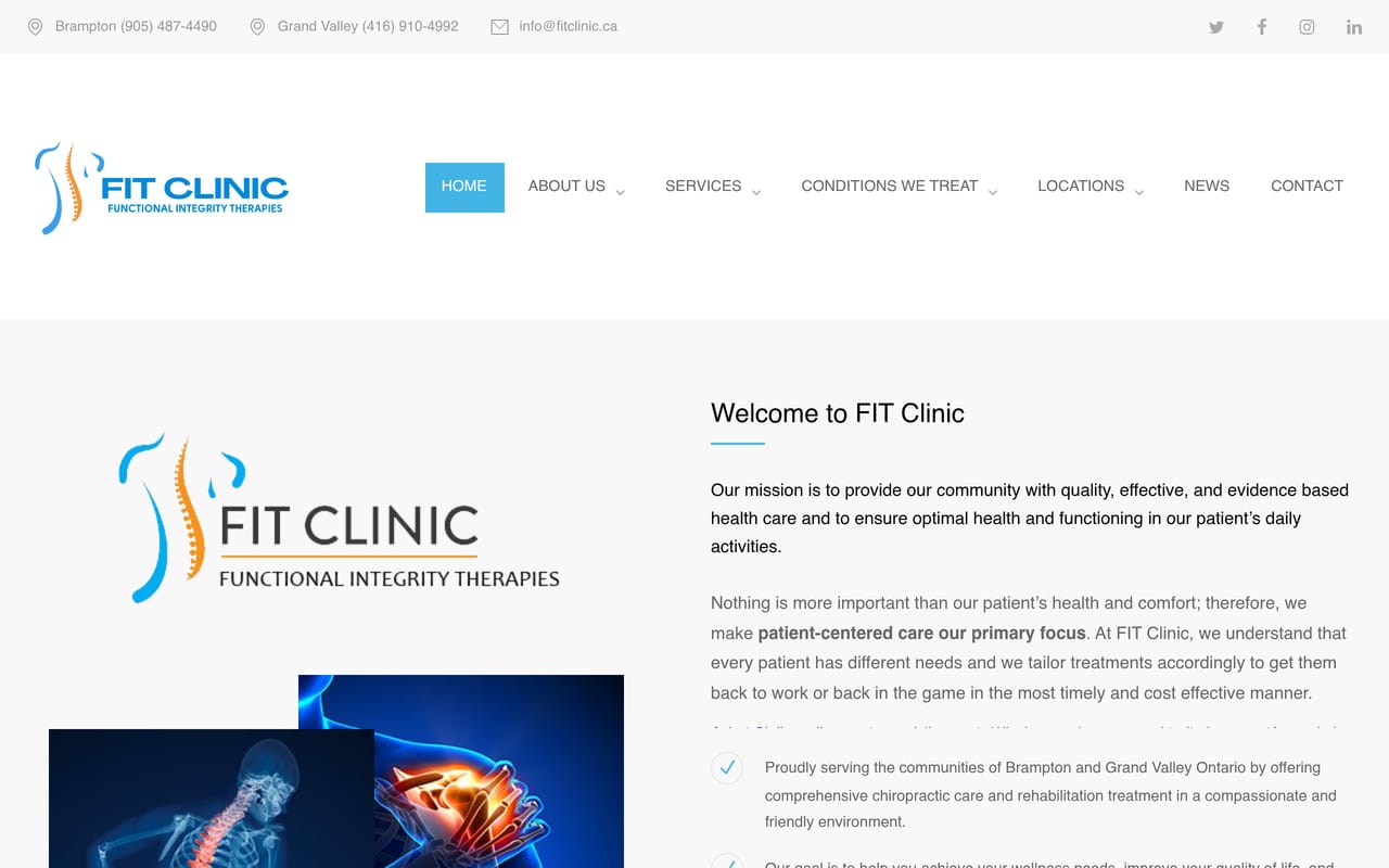 FIT Clinic website